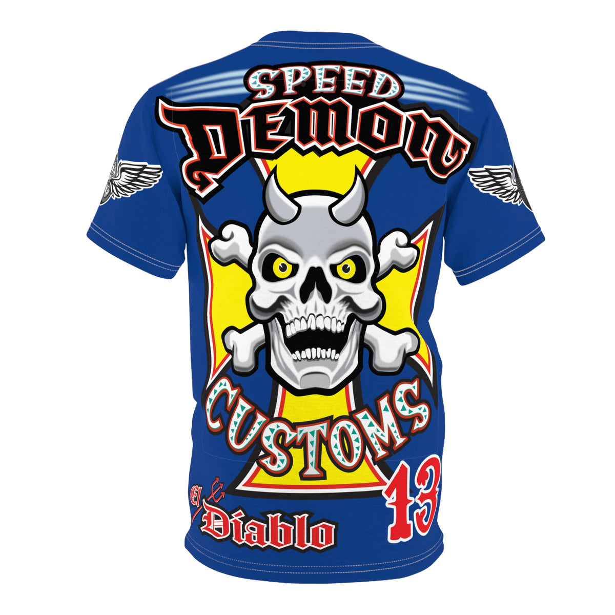 Speed Demon Customs Spectacular HiViz Super Tee - Devilishly Demented Bold Biker Design
