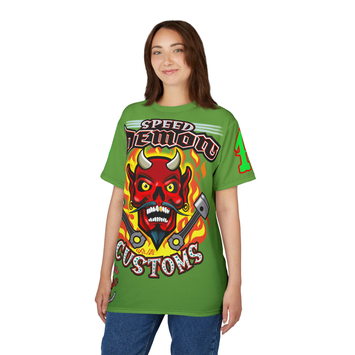 Speed Demon Custom HiViz Unisex Tee - Bold Graphic Harley Enthusiast Super T