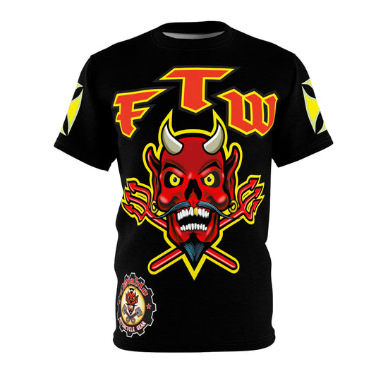FTW Motorcycle Riders Super Tee - Edgy HiViz Colour Graphics - Show Your Attitude in Style