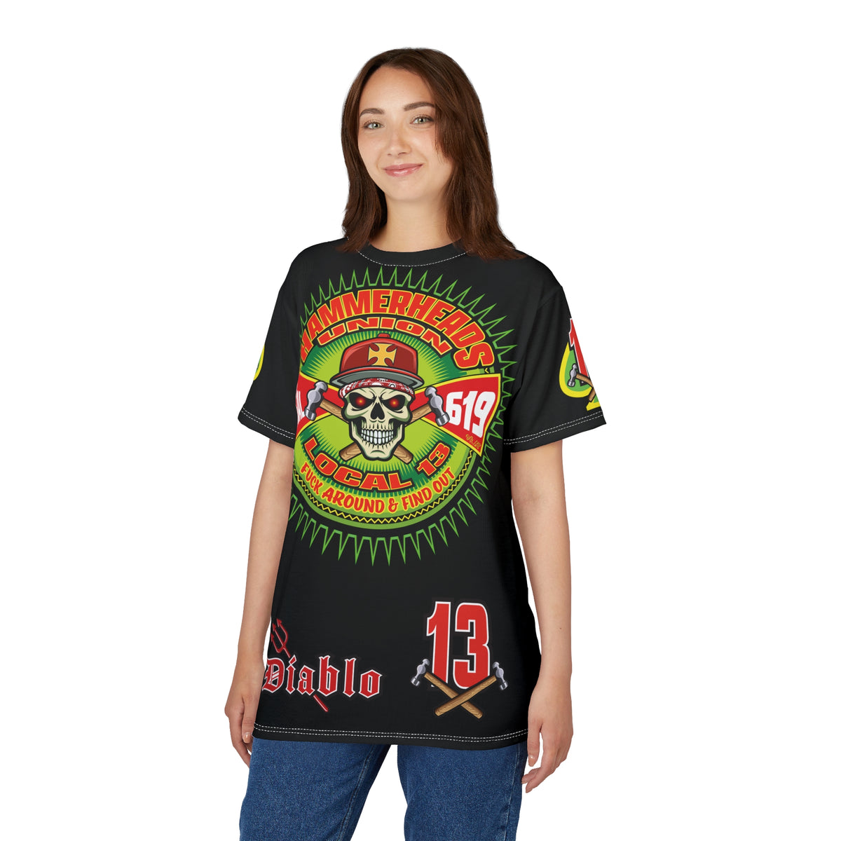 Hammerheads Union Local 13 FAFO -  Custom Motorcycle Riding Tee Shirt _ Super Comfort and Fit