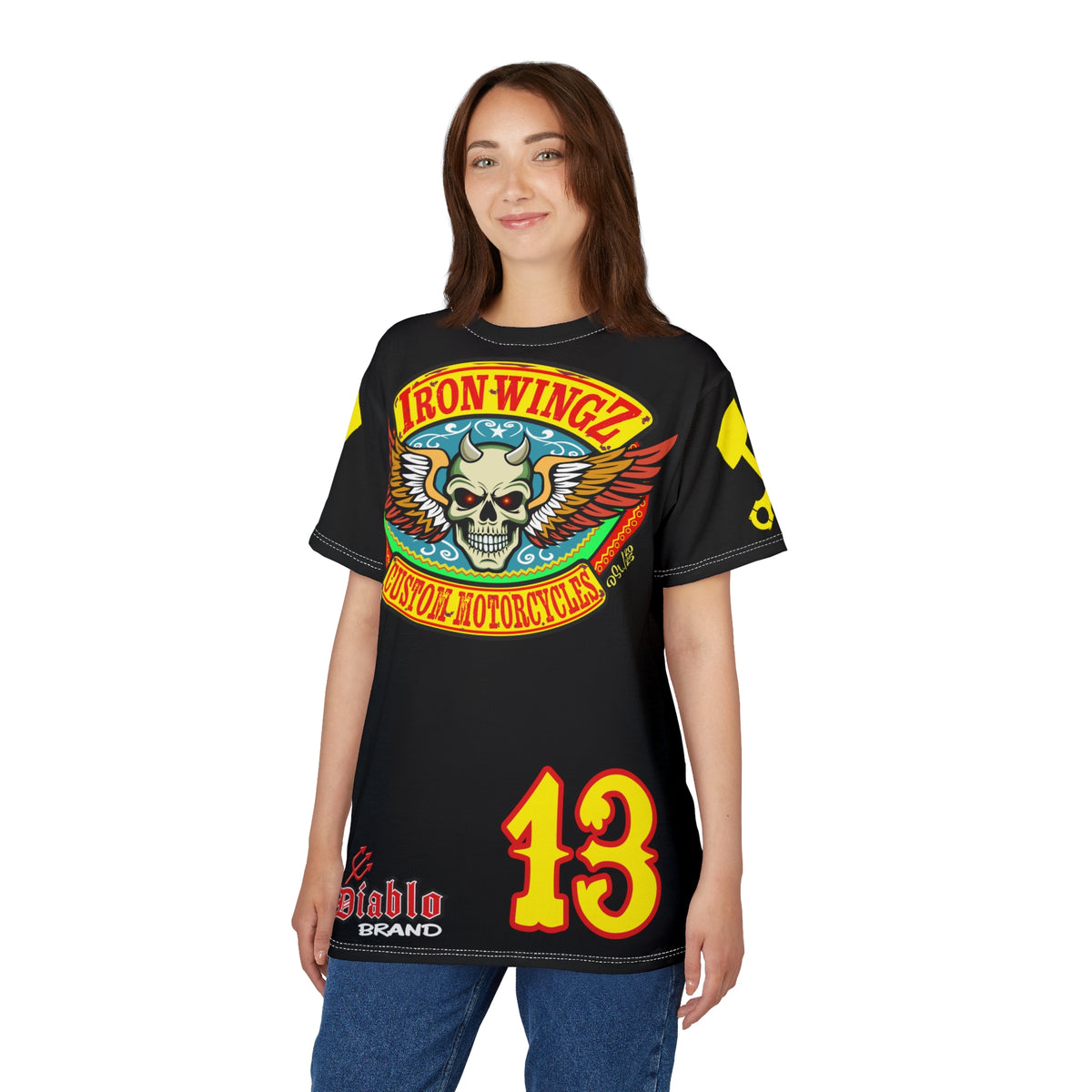 Iron Wingz Garage HiViz Super Tee, Unisex Graphic T-Shirt, Rockabilly Style Shirt,  Perfect Gift for Bikers