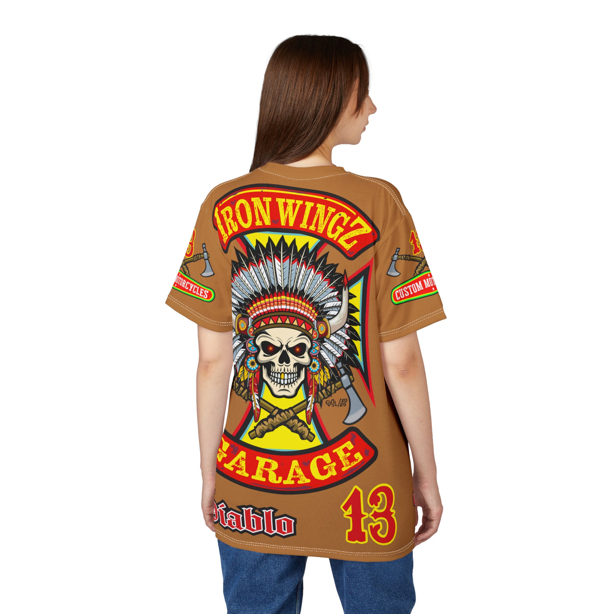 Iron Wingz Garage HiViZ Motorcycle Rider Super Tee
