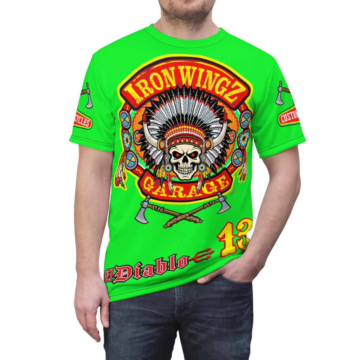Very Special Iron Wingz Garage HiViZ  Lumina Motorcycle Rider Super Tee