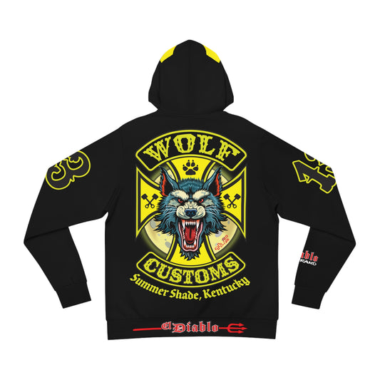 HoodZ Wolf Customs Motorcycle Hoodie — Vintage Biker Graphic Hooded Sweatshirt