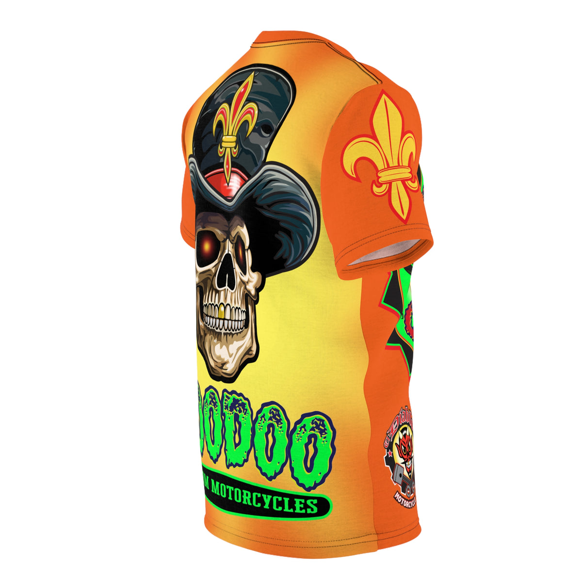 VooDoo Customs Ragin' Cajun Tie Dye Blast Skull & Fleur-de-Lis Graphic Tee