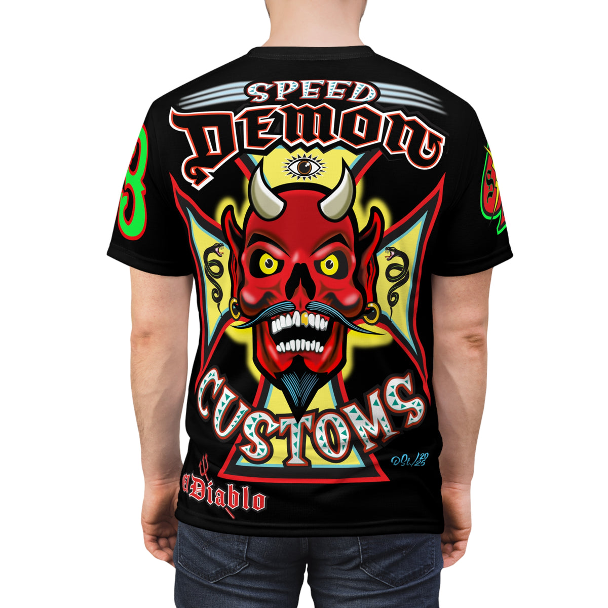 Speed Demon Custom HiViz Unisex Tee - Bold Graphic Harley Enthusiast Super T