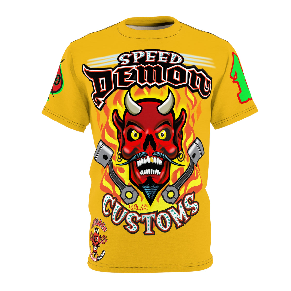 Speed Demon Custom HiViz Unisex Tee - Bold Graphic Harley Enthusiast Super T