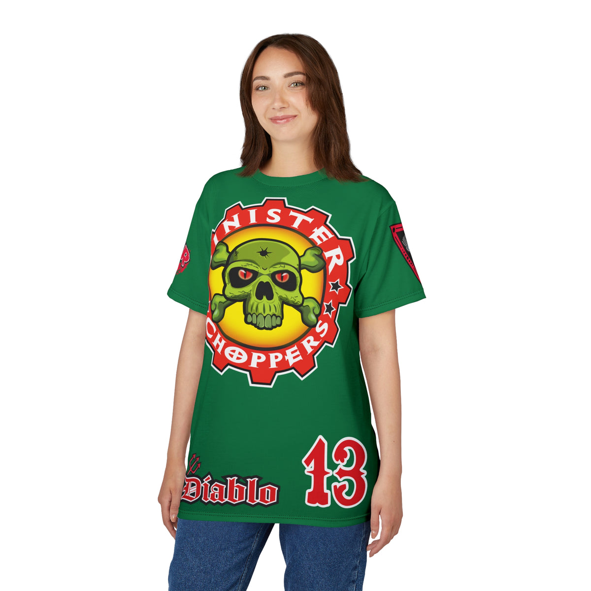 Sinister Choppers  Custom Designed Hunter Green HiViz Super Tee