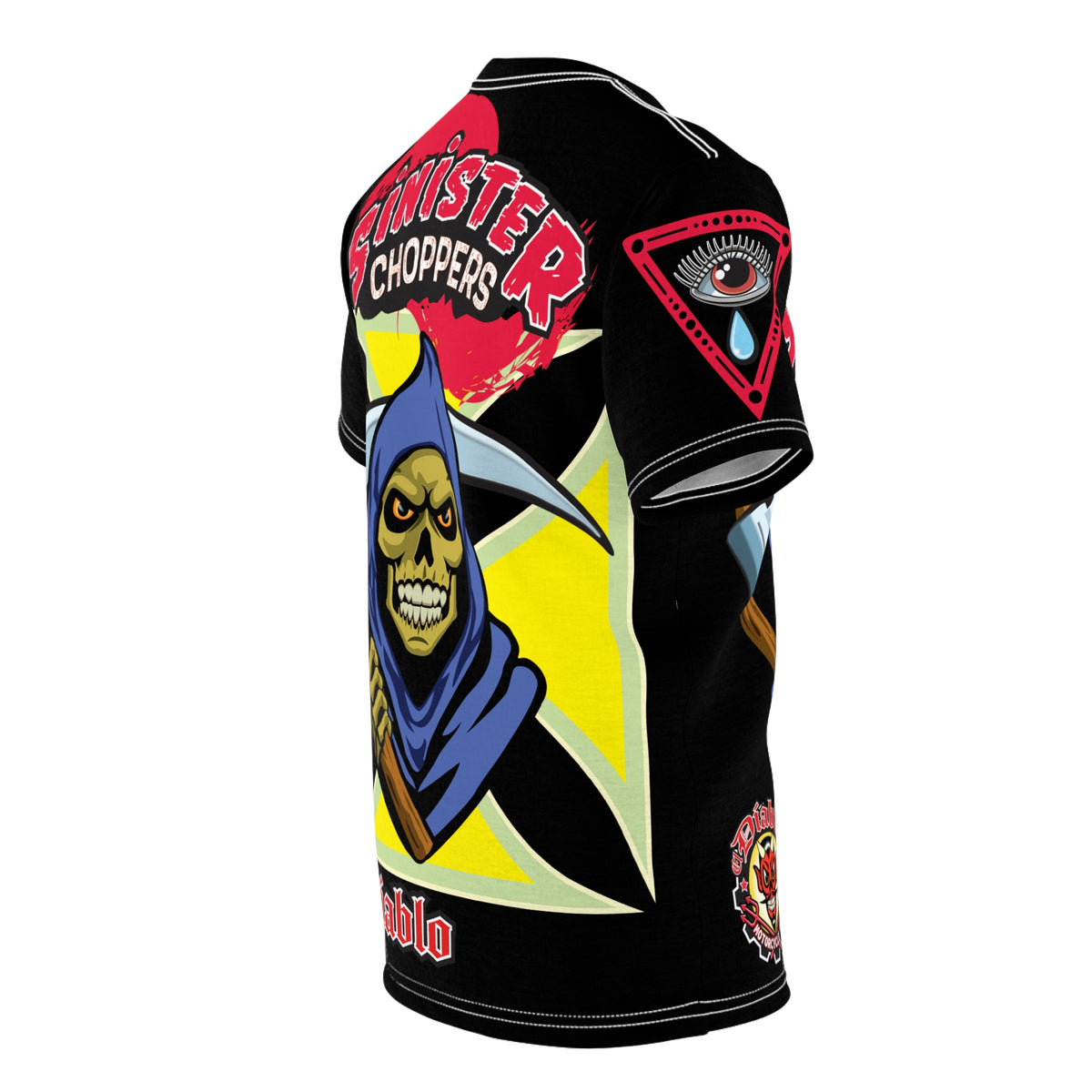 Sinister Choppers HiViz Super Tee - The Dark Reaper Rides Again !!!!