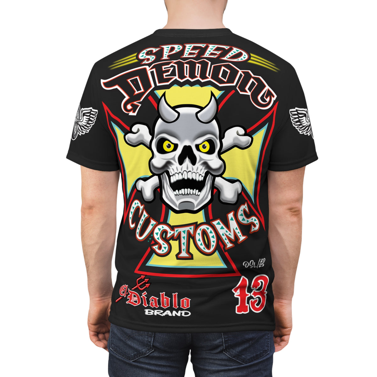 Speed Demon Customs Spectacular HiViz Super Tee - Devilishly Demented Bold Biker Design