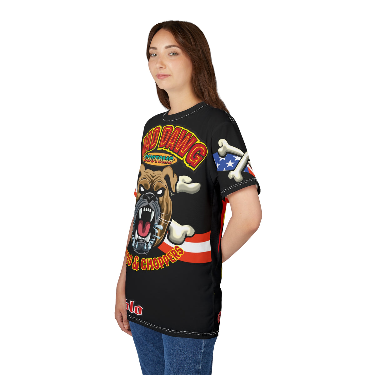 Mad Dawg Customs Americana, Edgy Motorcycle Apparel, HiViz Custom Riding TEE, Rebel Fashion, Biker Style