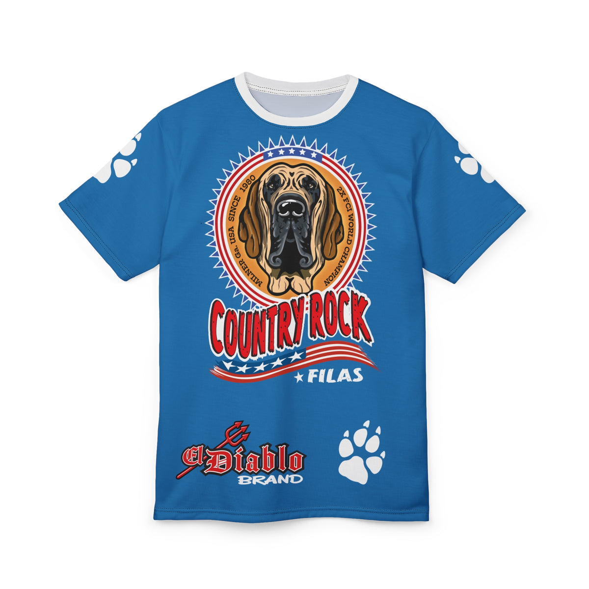 Country Rock Filas Graphic Super Tee — El Diablo Brand Paw Print T-Shirt