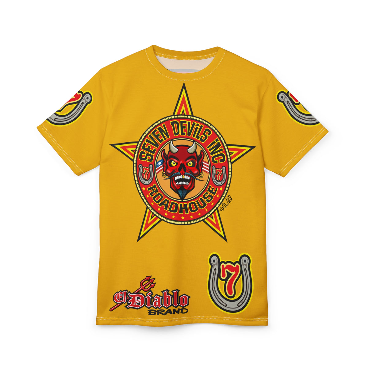 Seven Devils Inc. Roadhouse HiViz Graphic Tee - Motorcycle Custom Riding Super Tee