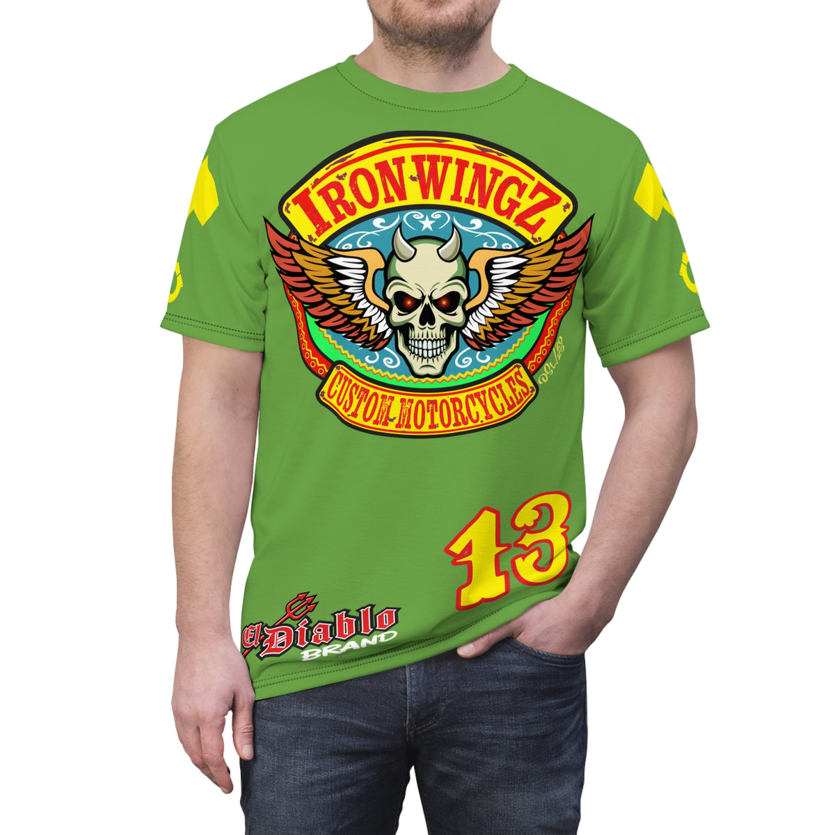 Iron Wingz Garage HiViz Super Tee, Unisex Graphic T-Shirt, Rockabilly Style Shirt,  Perfect Gift for Bikers