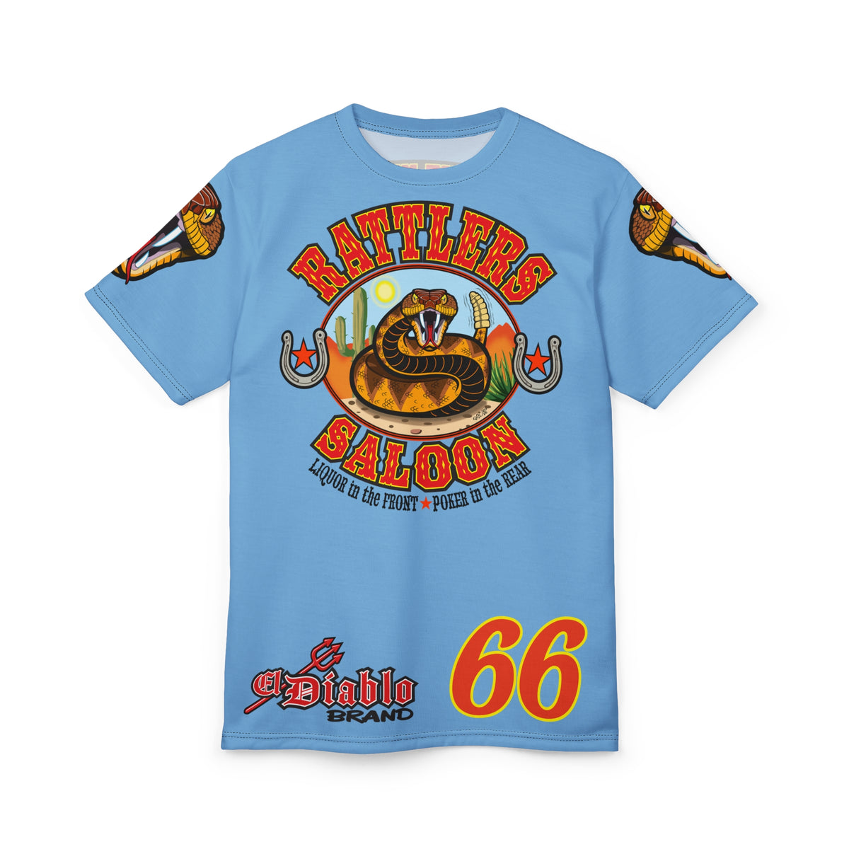 Rattlers Saloon  BADAZZ SUPER TEE — Vintage Biker 66 Graphic Shirt