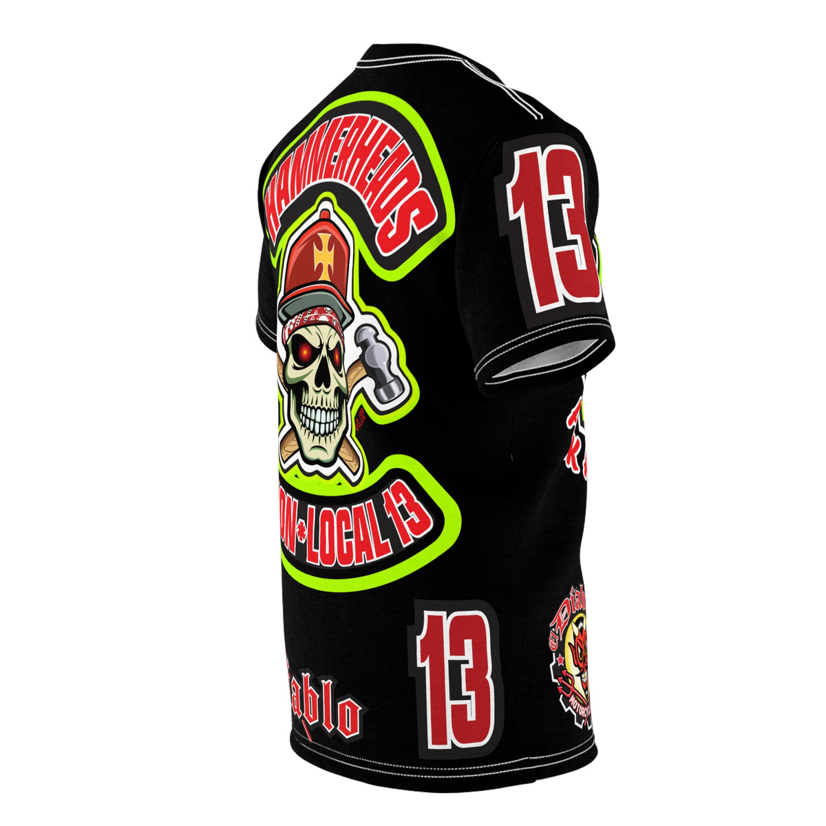 Hammerheads Union Local 13 (FAFO Version) HiViz Super Tee - Rough Tough Bad Attitude Motorcycle Riding Tee