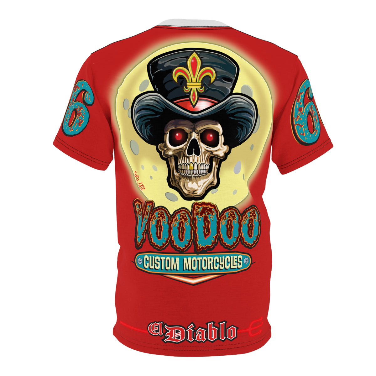 Voodoo Customs Tie Dye Blast Graphic Tee – Unisex- Edgy Style for Bikers