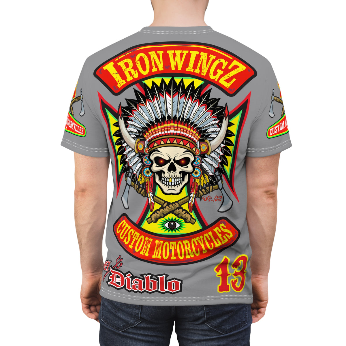 Iron Wingz Garage HiViZ Motorcycle Rider Super Tee