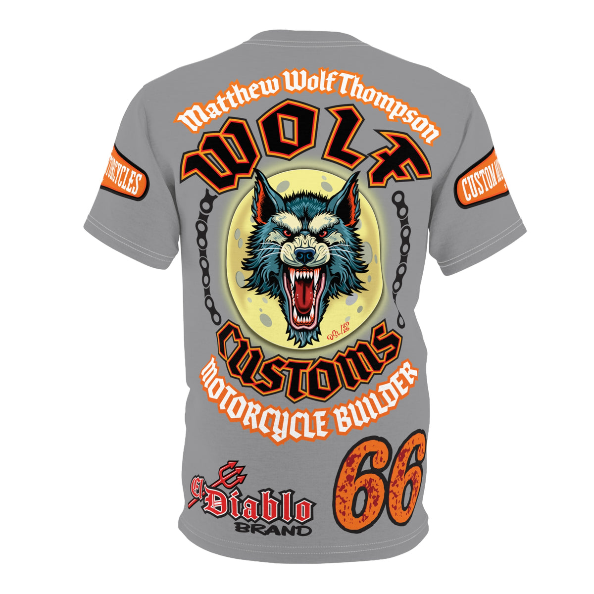 MWT Wolf Custom Motorcycles Super Tee — Viciously Cool High Performance Motorcycle Riding Shirt