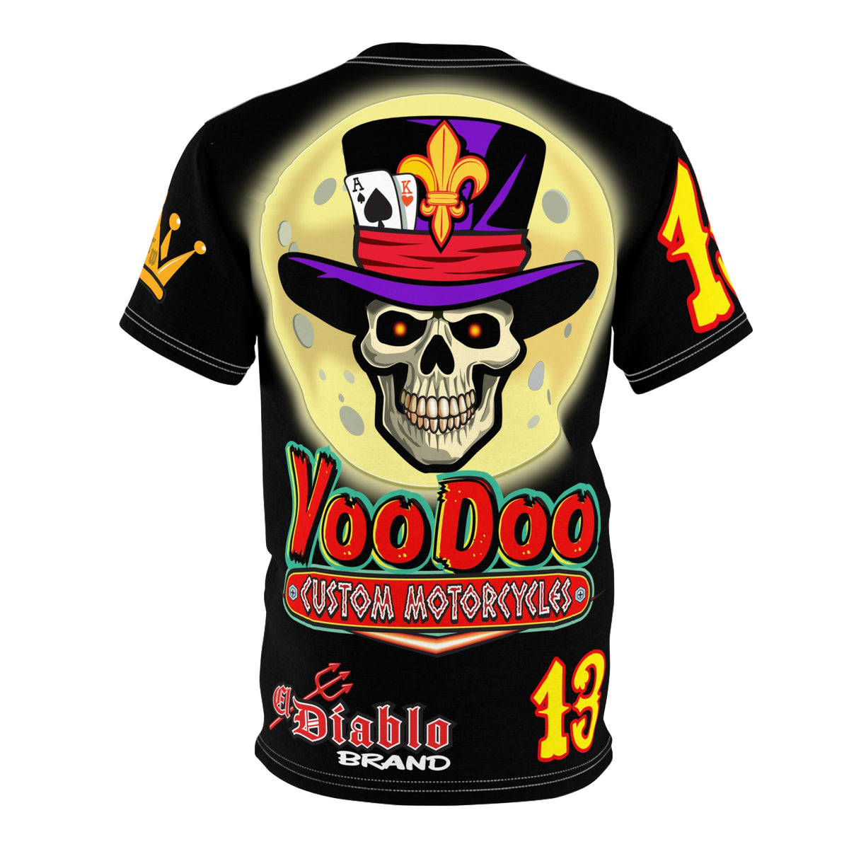 VooDoo Custom Motorcycles Black Magic Ultimate HiViz Graphics Biker Tee
