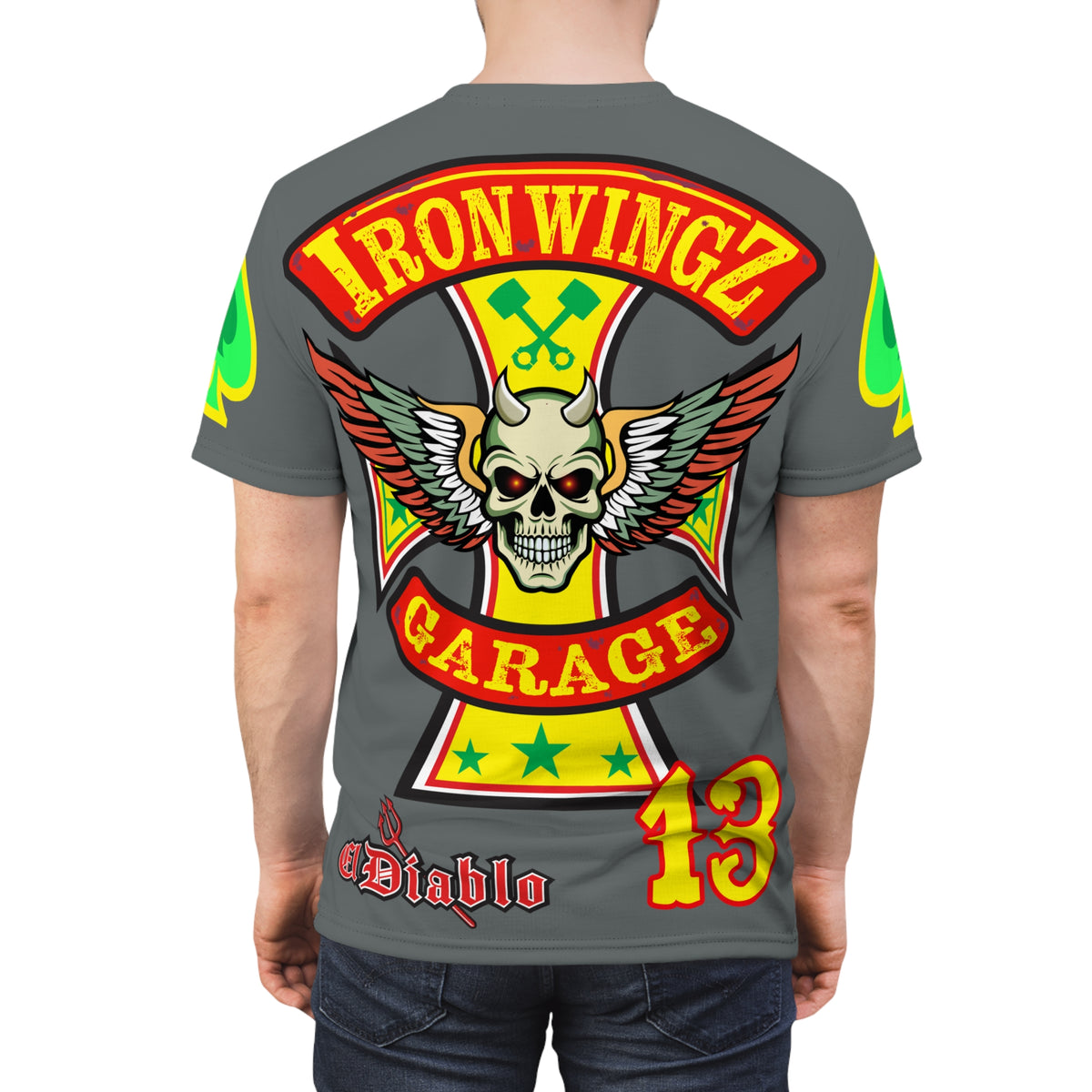 Iron Wingz Custom Motorcycle Unisex Super Tee - Bold Graphic Tee for Bikers