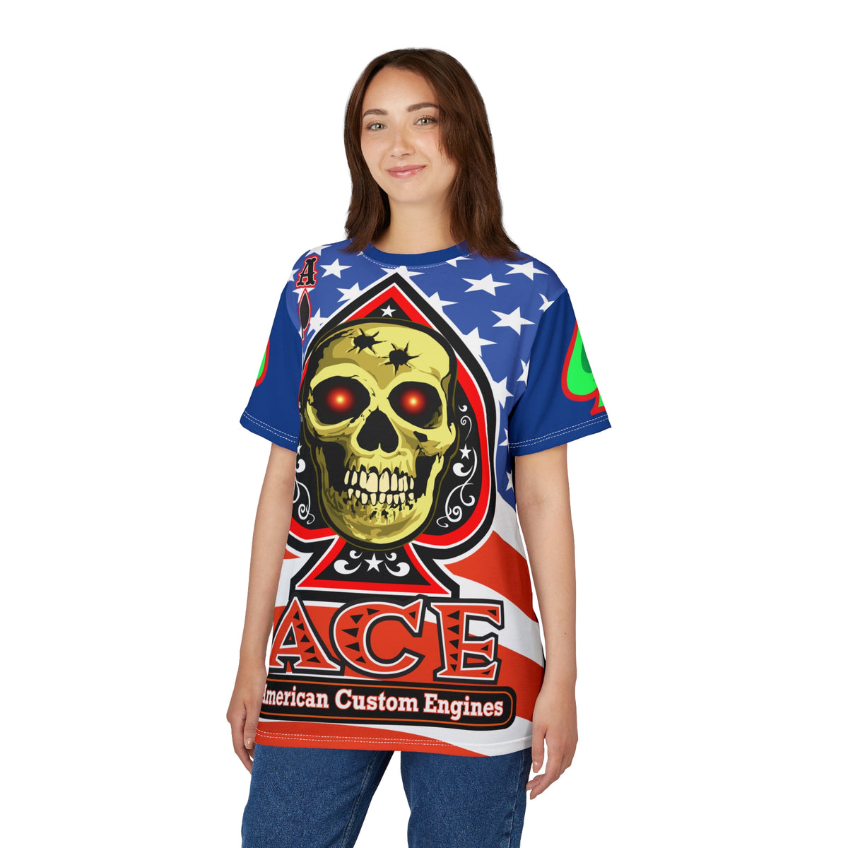 American Custom Engines ACE Americana Cut - Special Lumina Green  Ace of Spades Death Card High visibility Graphics