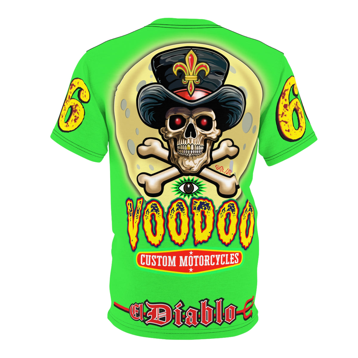 Voodoo Nightmare 66  Ultimate Motorcycle HiViz Super Tee, XLGraphics , Custom Riding Apparel