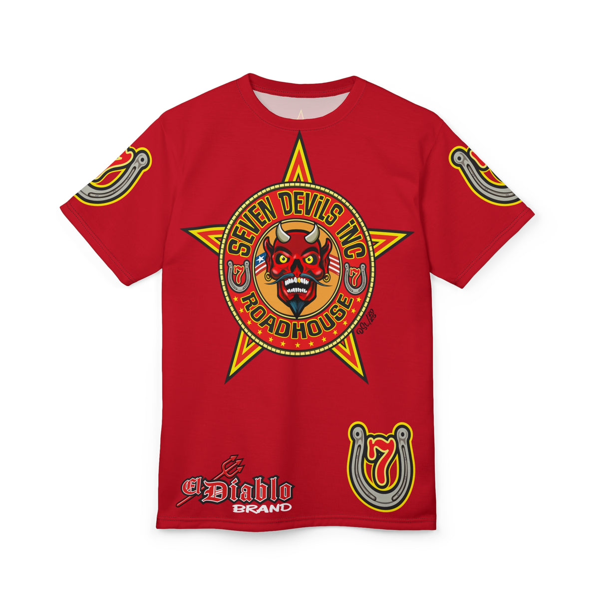 Seven Devils Inc. Roadhouse Deluxe HiViz Graphic Tee - Motorcycle Custom Riding Super Tee