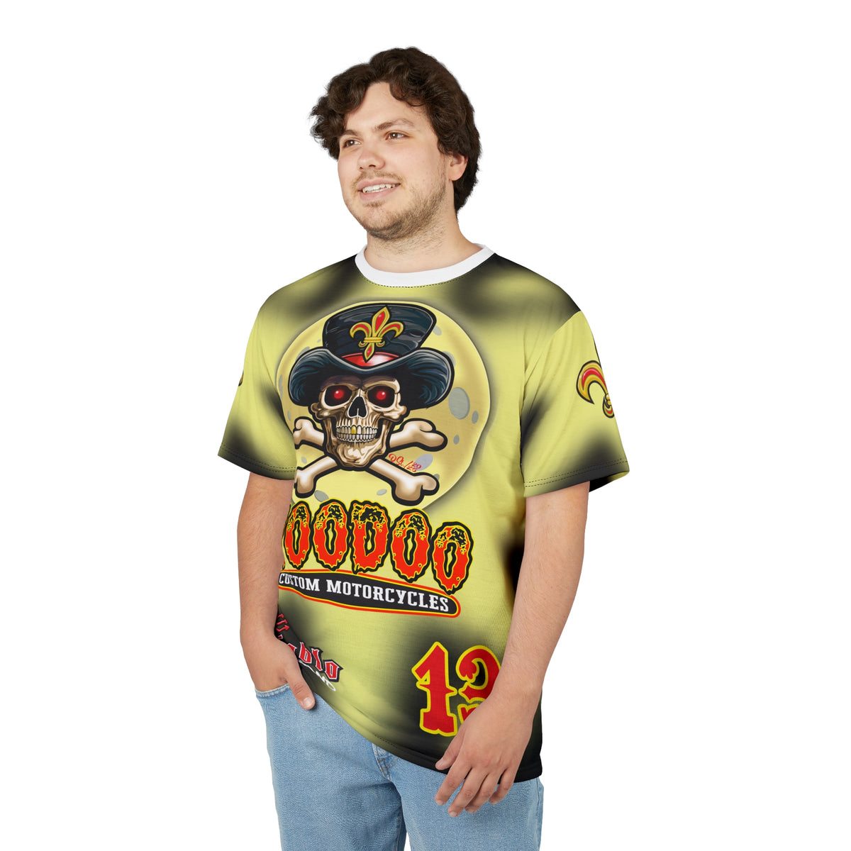 Voodoo Custom Motorcycles HIVIZ TYE DYE BLAST SUPER RIDING TEE - Look Cool, Ride Cool jn our Finest Biker Riding Tee