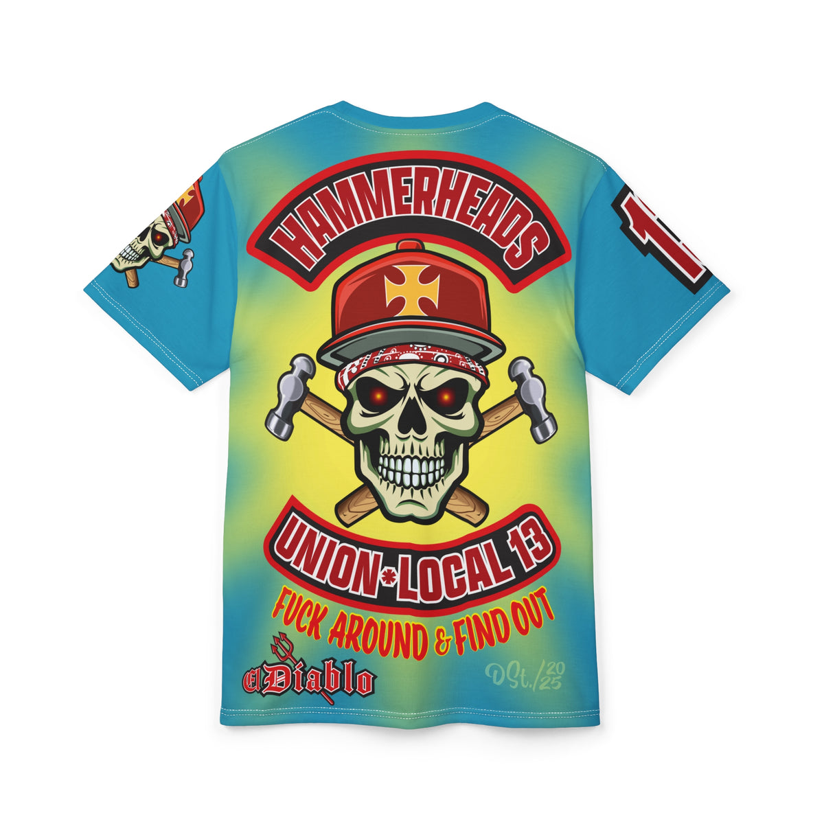 Hammerheads Union Local 13 Electric Blue Tie- Dye Riding Tee