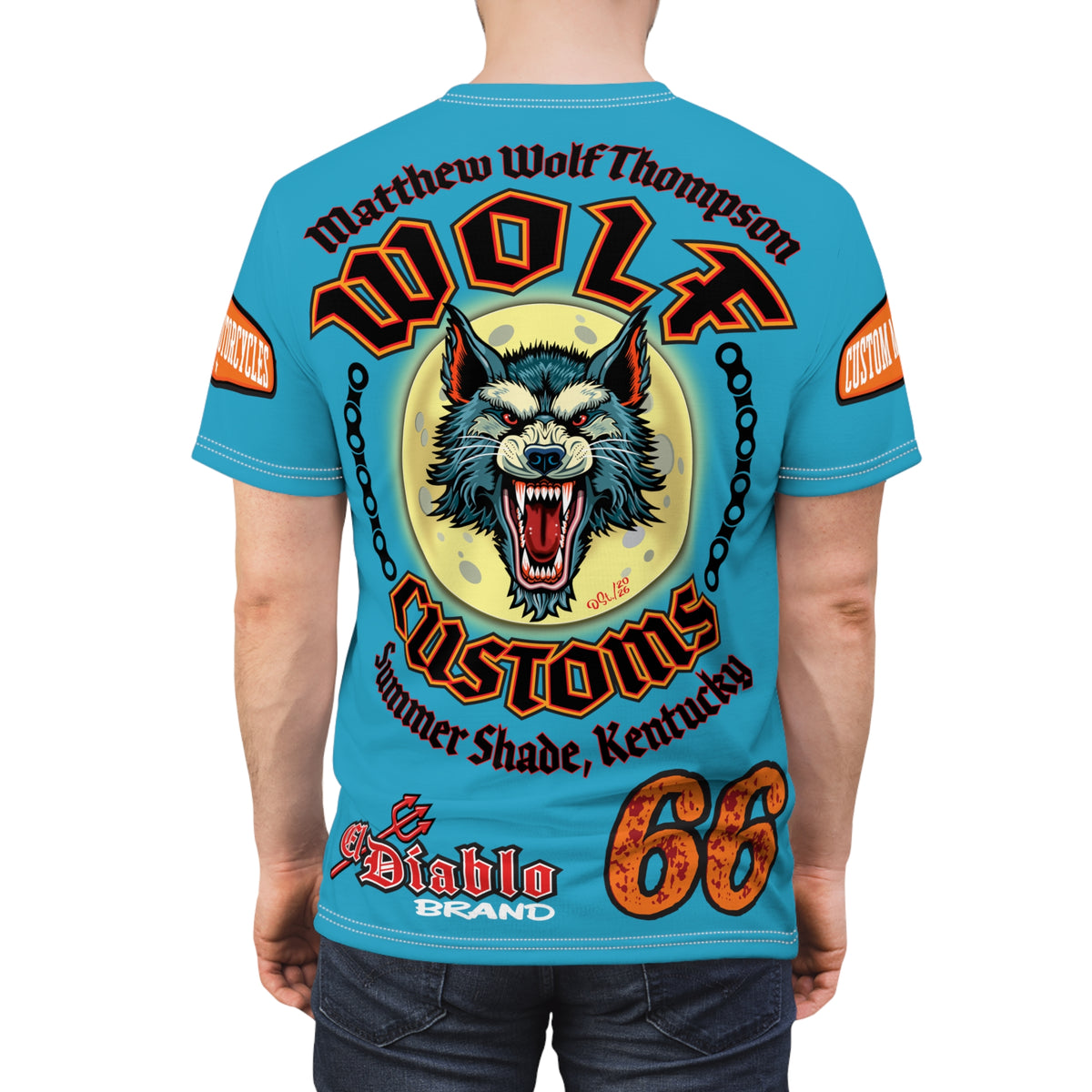 MWT Wolf Custom Motorcycles Super Tee — Viciously Cool High Performance Motorcycle Riding Shirt