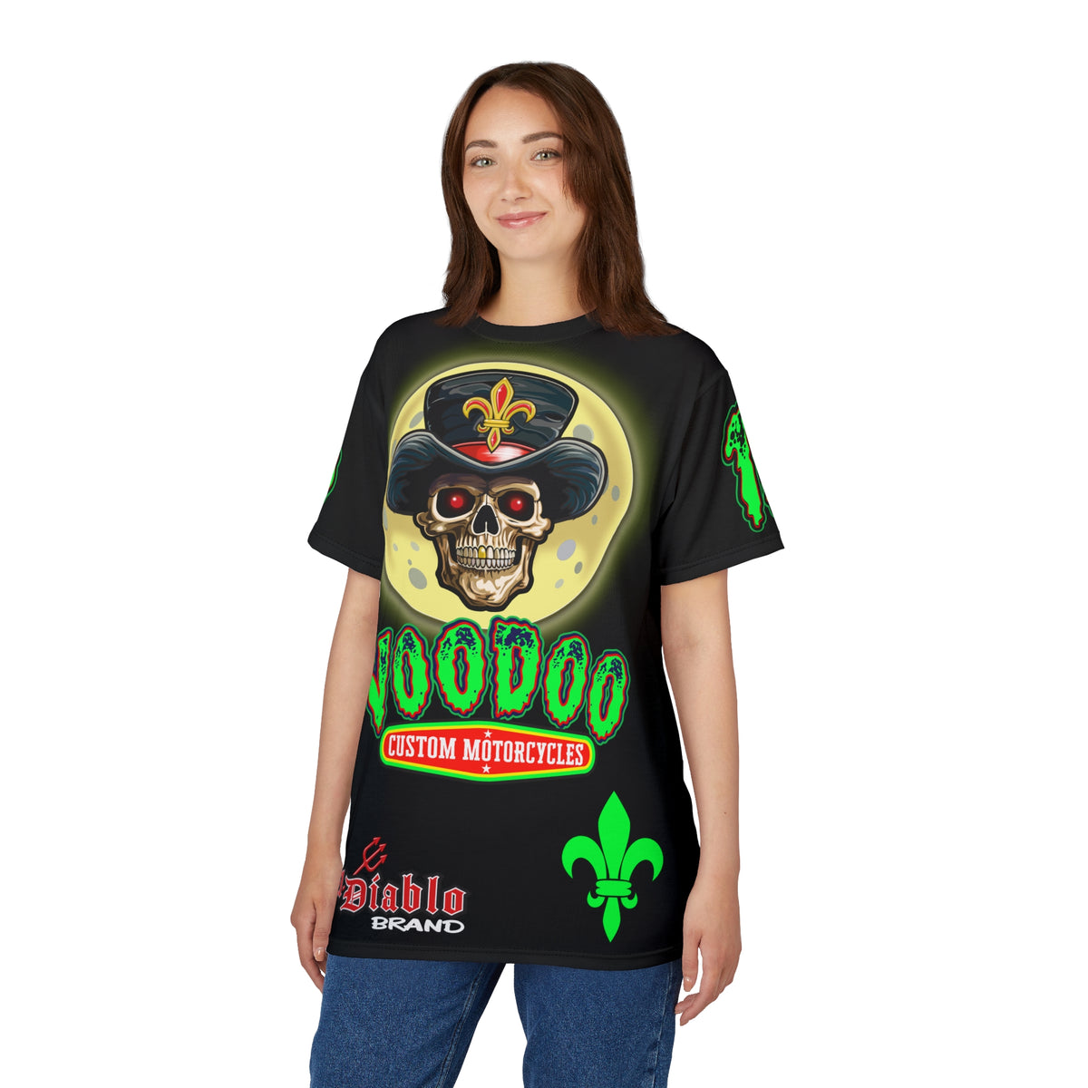 Voodoo Motorcycles HiViz Badass Super Tee, Unique Graphic Tee, Custom HiViZ Apparel