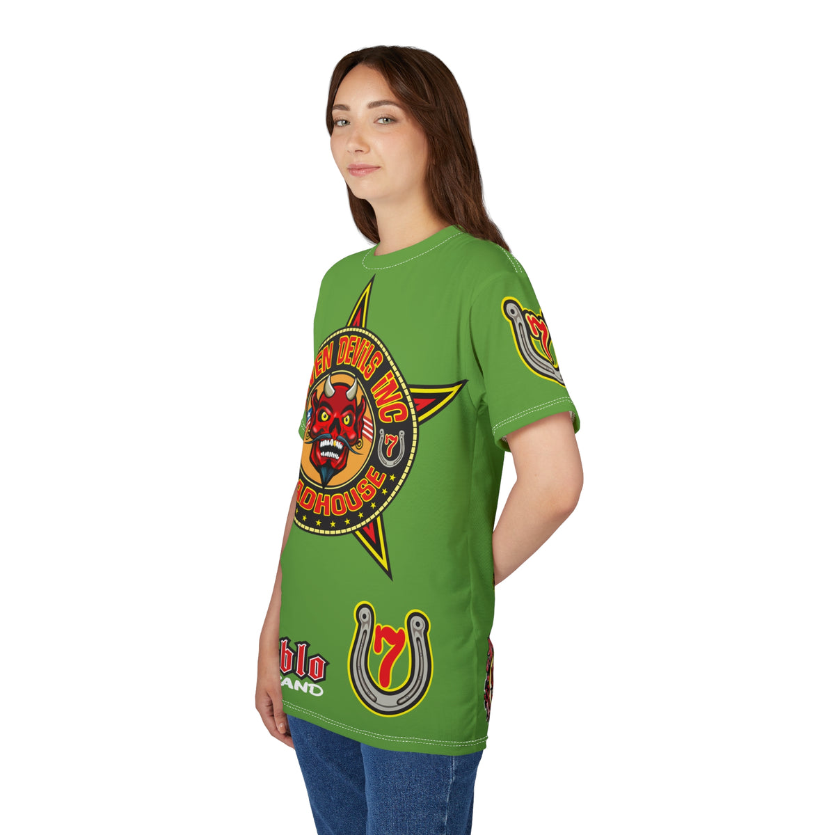 Seven Devils Inc. Roadhouse Graphic Tee - HiViz Motorcycle Custom Riding Super Tee