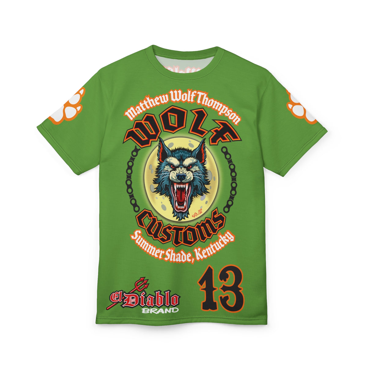 MWT Wolf Custom Motorcycles Super Tee — Viciously Cool High Performance Motorcycle Riding Shirt