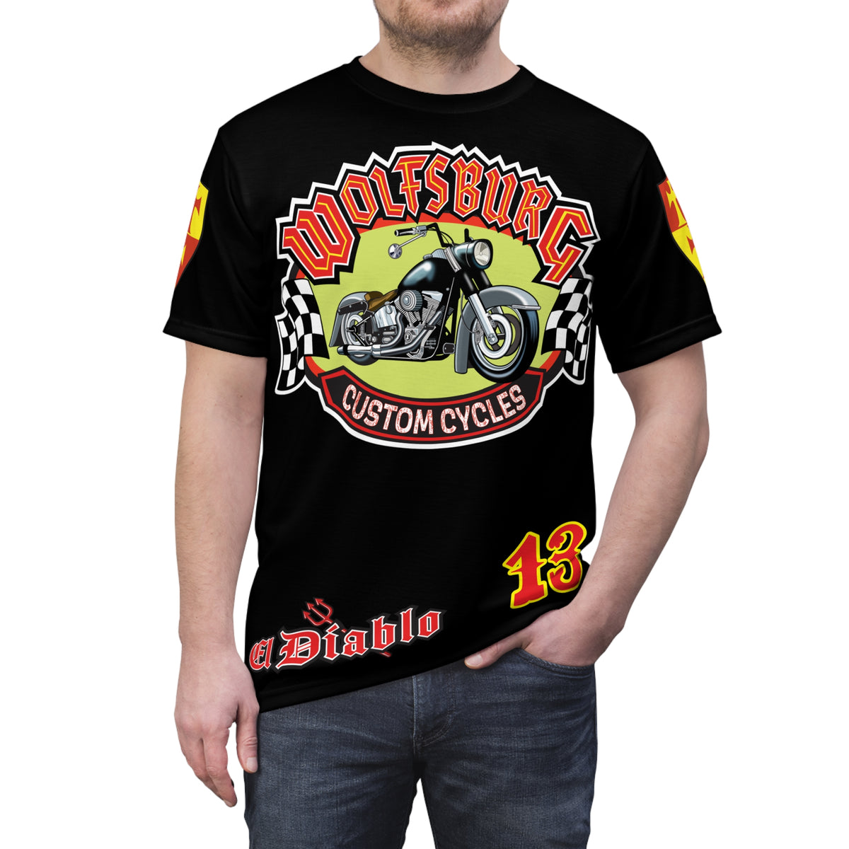 Wolfsburg Custom Cycles HiViz High Comfort Motorcycle Riders Super Tee