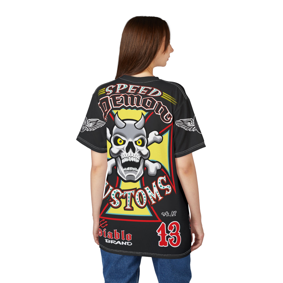 Speed Demon Customs Spectacular HiViz Super Tee - Devilishly Demented Bold Biker Design