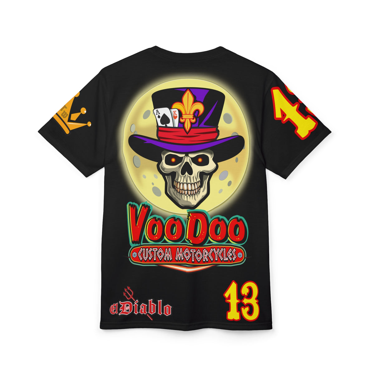 VooDoo Custom Motorcycles HiViz Unisex Graphic Biker Tee