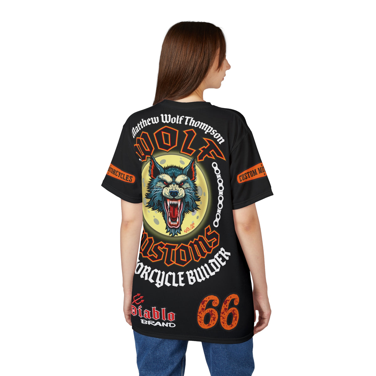 MWT Wolf Custom Motorcycles Super Tee — Viciously Cool High Performance Motorcycle Riding Shirt