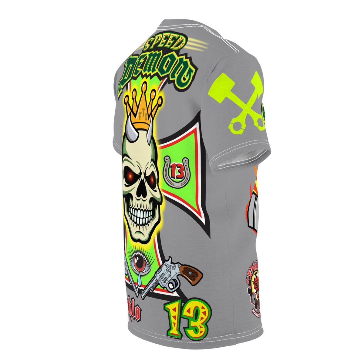 Speed Demon Hellfire HiViz Super Tee - THE Perfect Motorcycle Riding Tee - High Comfort & Perfect Fit Super Tee