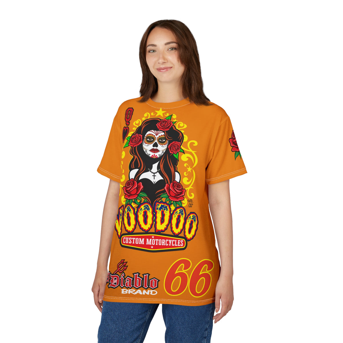 Voodoo Custom Motorcycles Tee — Queen Black Heart 🖤 Riding Super Tee