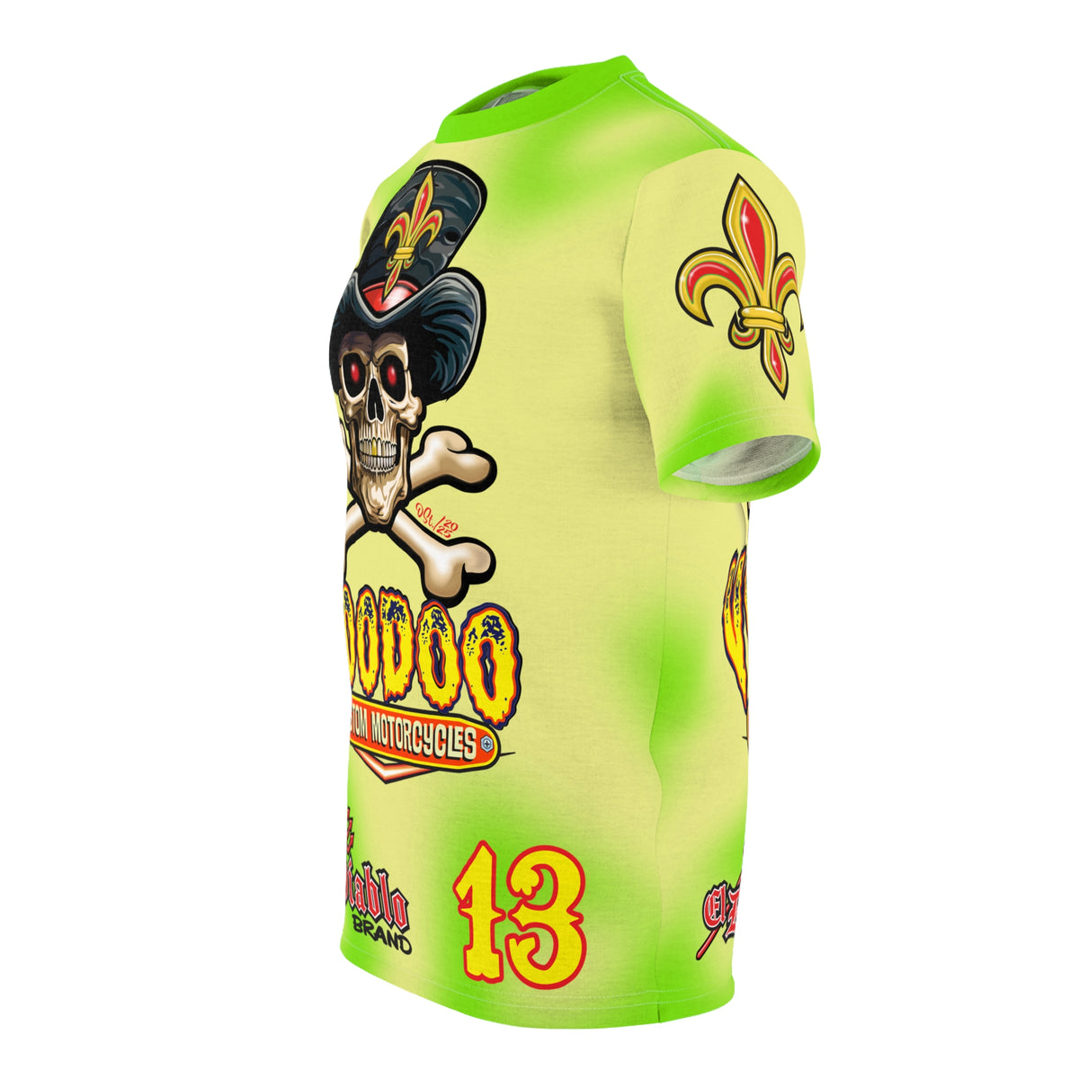 Voodoo Custom Motorcycles HIVIZ TYE DYE BLAST SUPER RIDING TEE - Look Cool, Ride Cool In our Finest Biker Riding Tee