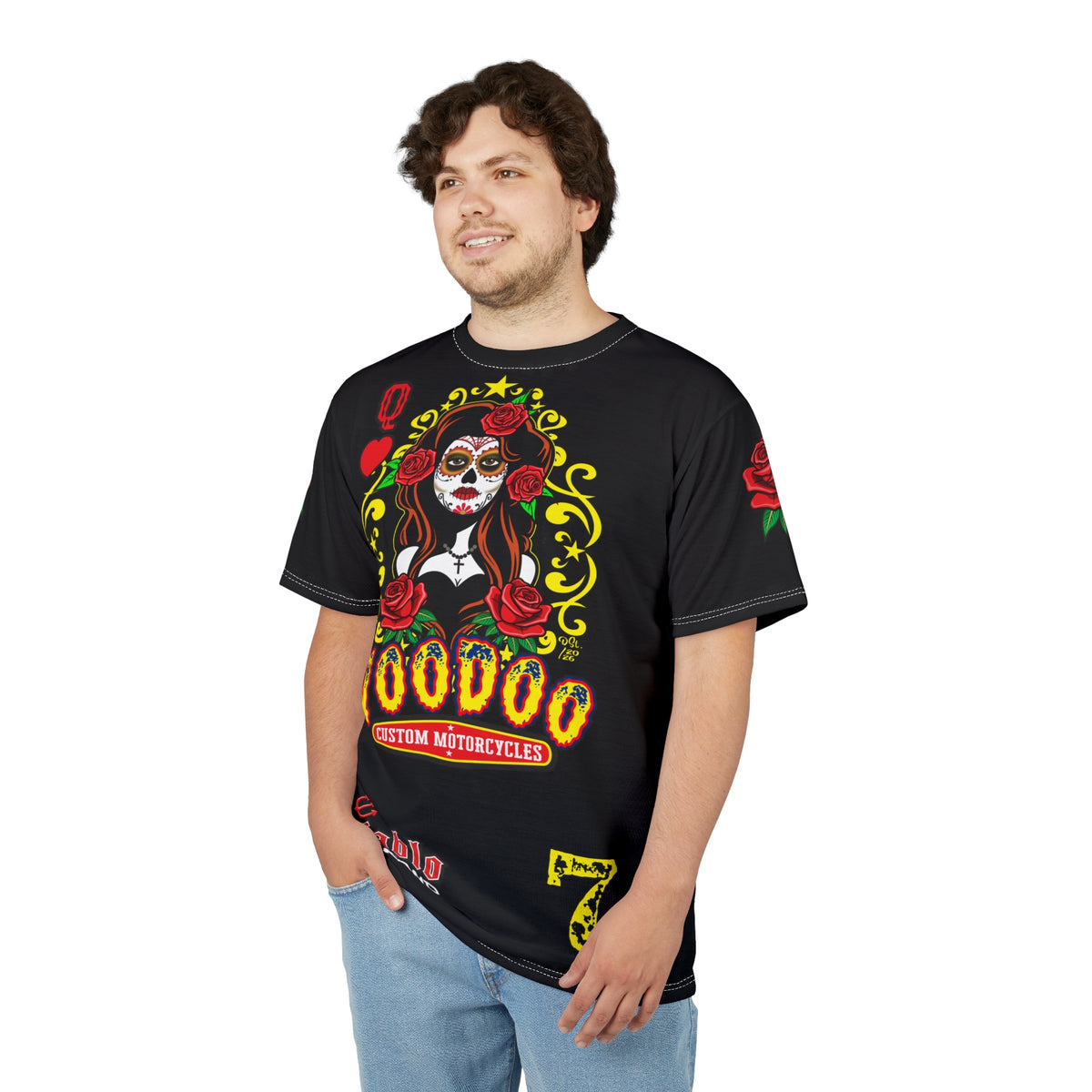 Voodoo Custom Motorcycles Tee — Queen of Hearts  Black 🖤 Riding Super Tee