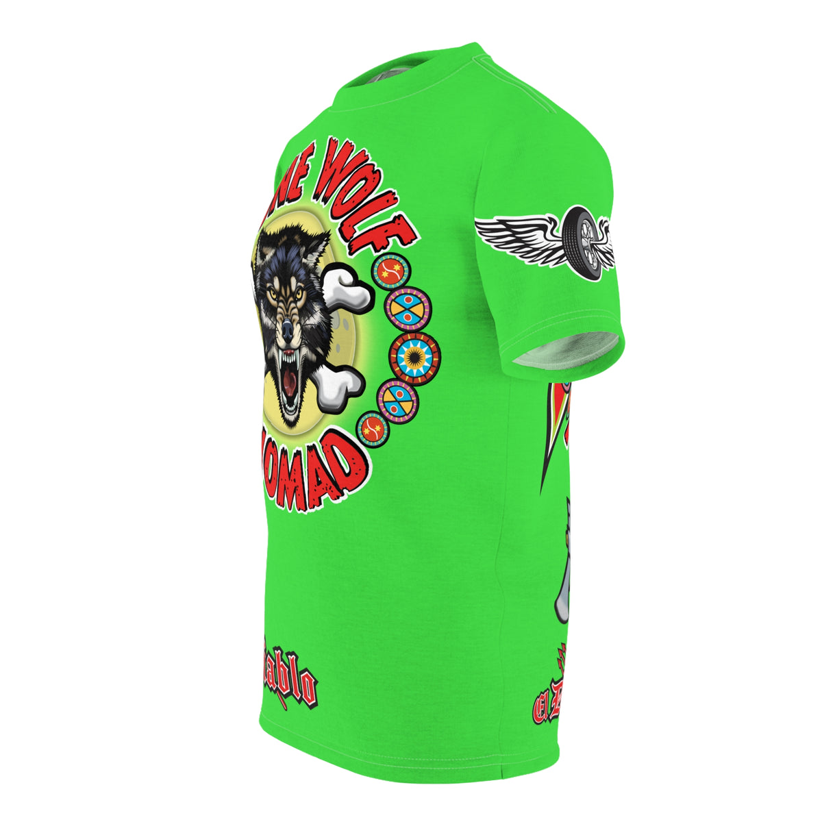 Very Special Lone Wolf Nomad HiViz Super Tee - For The Independent No Club Bikers For Life