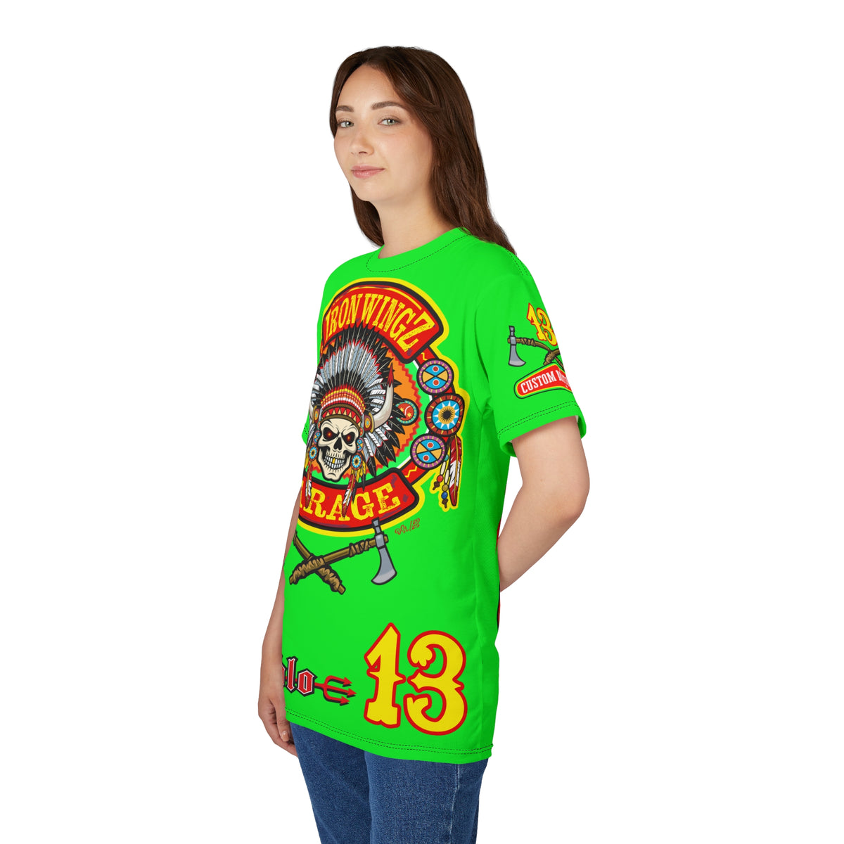 Very Special Iron Wingz Garage HiViZ  Lumina Motorcycle Rider Super Tee