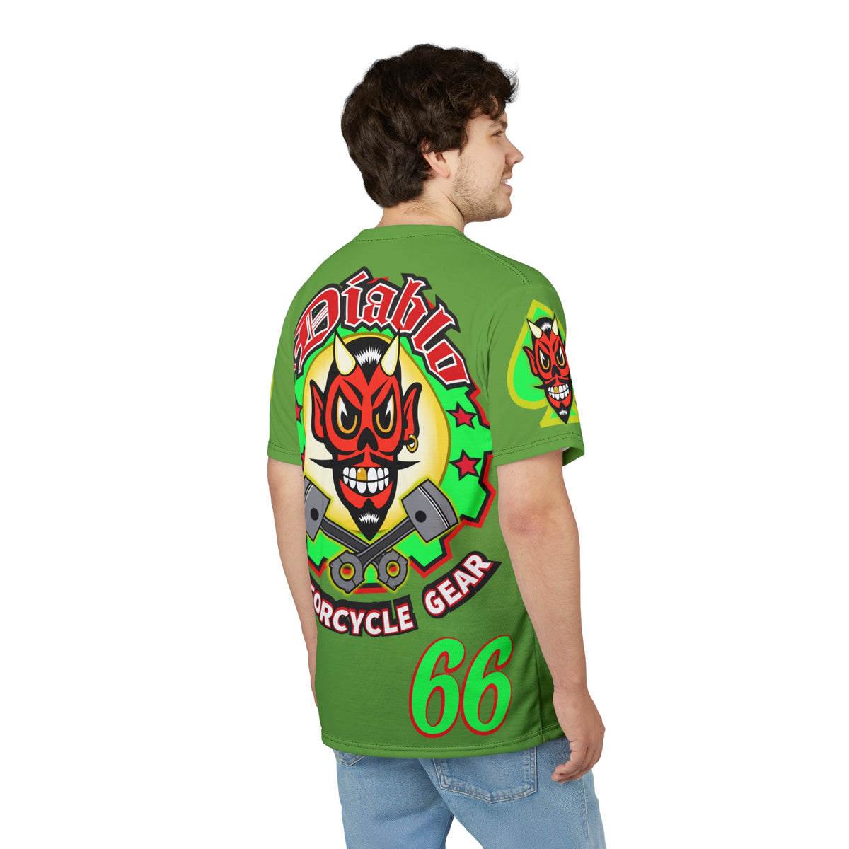 El Diablo Motorcycle Threads - HiViz Color - Edgy Super Tee for Biker Enthusiasts