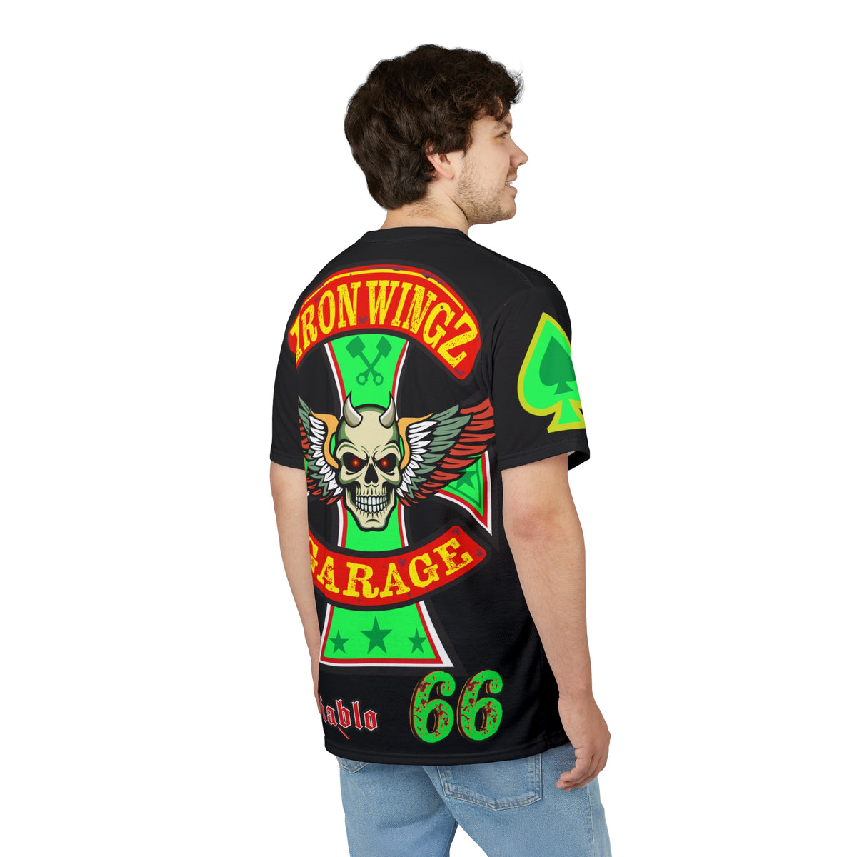 Iron Wingz Custom Motorcycle Unisex Super Tee - Bold Graphic Tee for Bikers