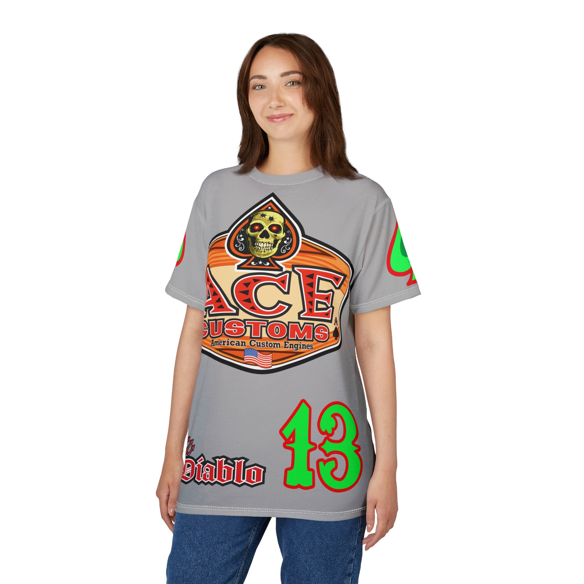 American Custom Engines ACE - Special Lumina Green  Ace of Spades Death Card High visibility Graphics