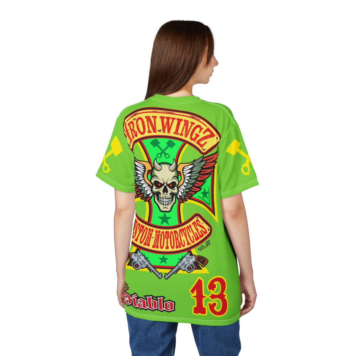 VERY Special HIVIZ Iron WingZ Customs Graphic Super Tee, Edgy Streetwear, Customized Apparel, Gift for Bikers