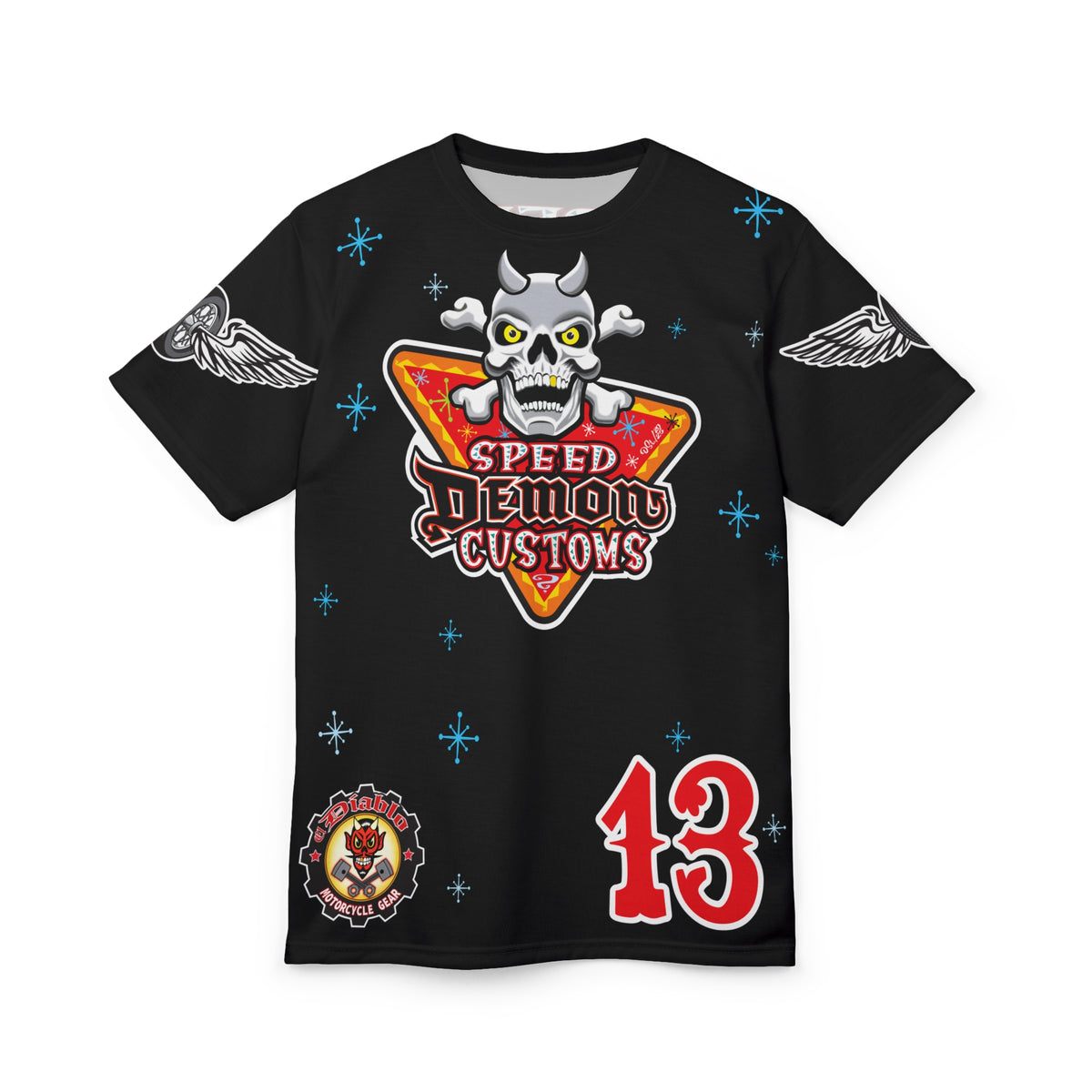 SRT Speed Demon Customs Spectacular  Super Riding Tee - Devilishly Demented Bold Biker Design