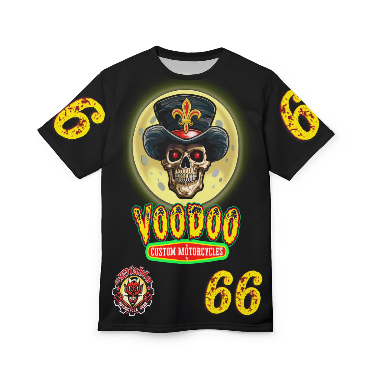 Voodoo Nightmare 66  Ultimate Motorcycle HiViz Super Tee, XLGraphics , Custom Riding Apparel